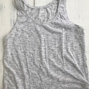 Heather Grey and White Casual Loose Tank Top